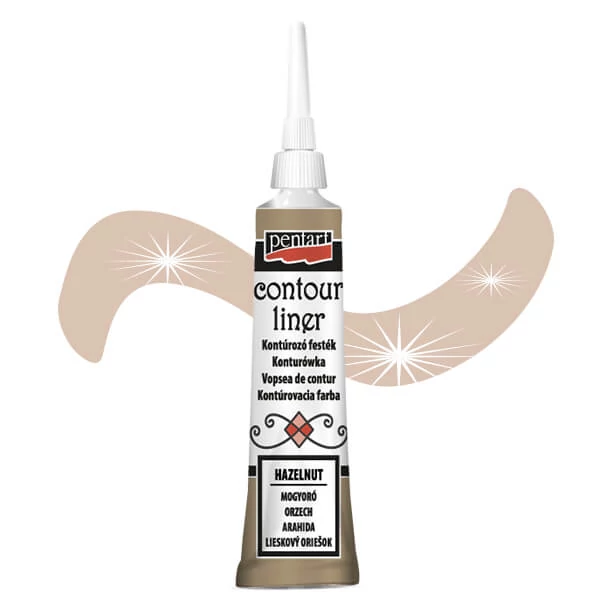 Vopsea de conturare Pentart, universala, 20 ml - alun, sidefat