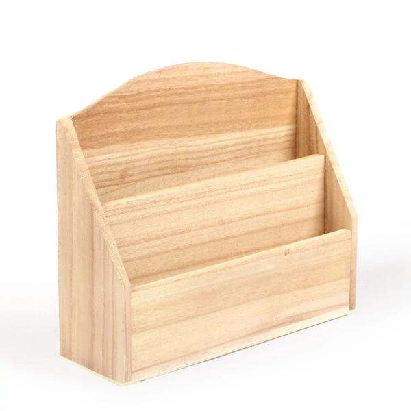 Cutie depozitare din lemn - suport scrisori birou, 21,4x6,4x18 cm