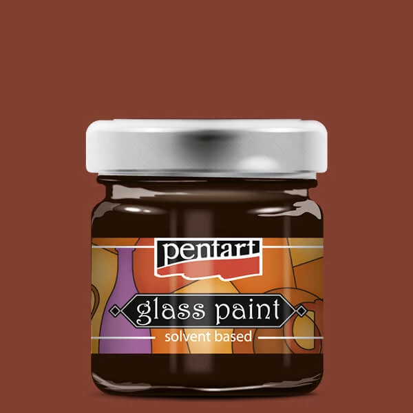 Vopsea de sticlă cu solvent Pentart, 30 ml - 782 maro