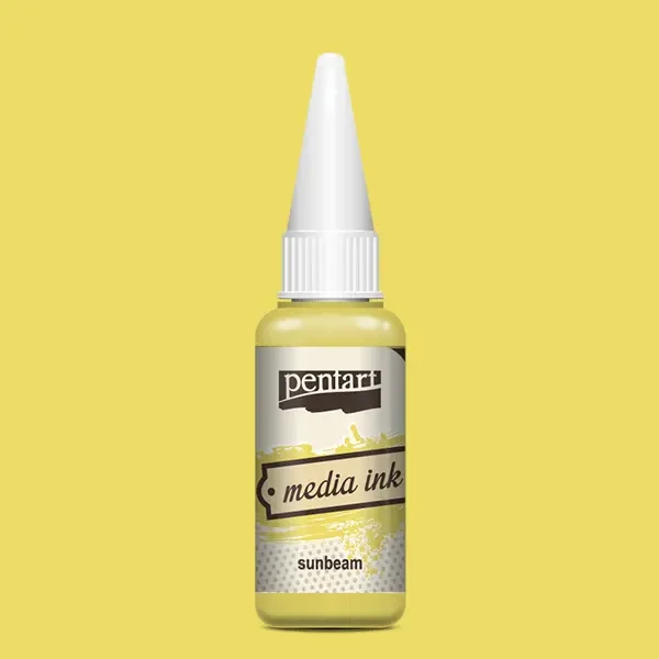 Cerneală pe bază de alcool Pentart, Media ink, cerneală lichidă, 20 ml - raza de soare