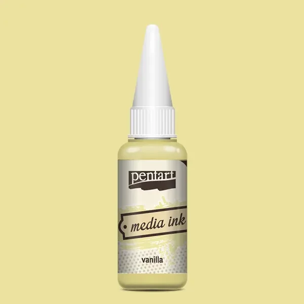 Cerneală pe bază de alcool Pentart, Media ink, cerneală lichidă, 20 ml - vanilie
