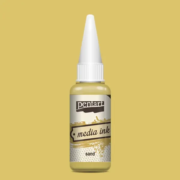Cerneală pe bază de alcool Pentart, Media ink, cerneală lichidă, 20 ml - nisip