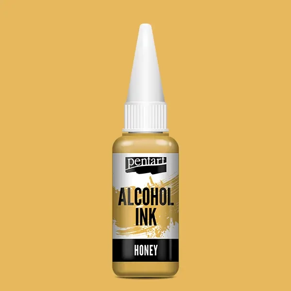Cerneală pe bază de alcool Pentart, Media ink, cerneală lichidă, 20 ml - galben-miere