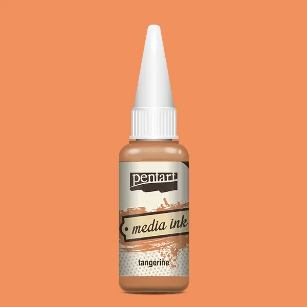 Cerneală pe bază de alcool Pentart, Media ink, cerneală lichidă, 20 ml - mandarin