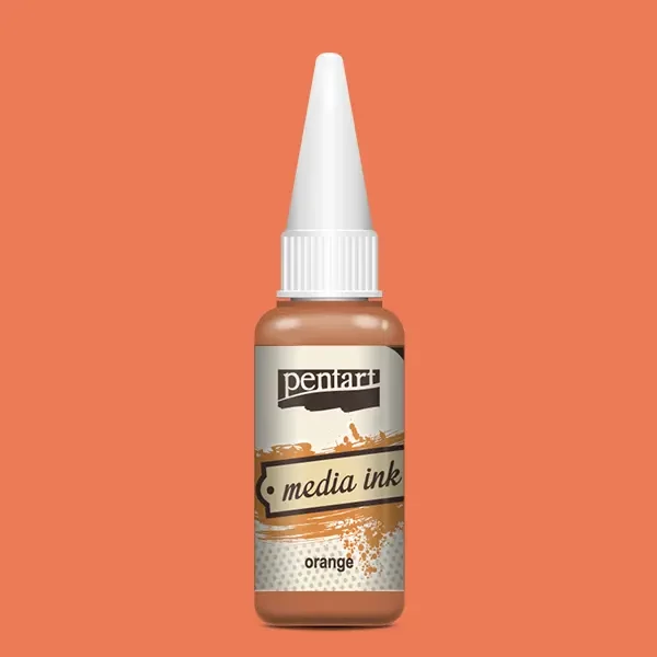 Cerneală pe bază de alcool Pentart, Media ink, cerneală lichidă, 20 ml - portocaliu