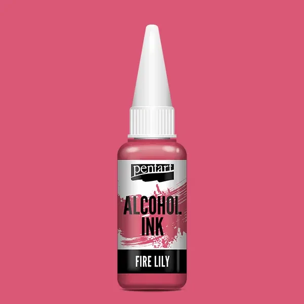 Cerneală pe bază de alcool Pentart, Media ink, cerneală lichidă, 20 ml - crin de foc