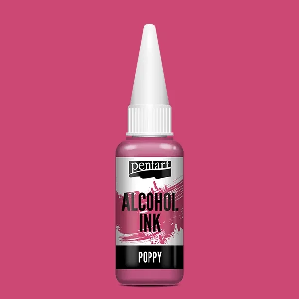 Cerneală pe bază de alcool Pentart, Media ink, cerneală lichidă, 20 ml - mac
