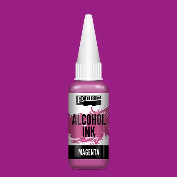 Cerneală pe bază de alcool Pentart, Media ink, cerneală lichidă, 20 ml - magenta