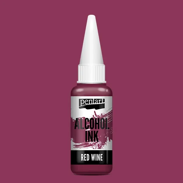 Cerneală pe bază de alcool Pentart, Media ink, cerneală lichidă, 20 ml - vin roșu
