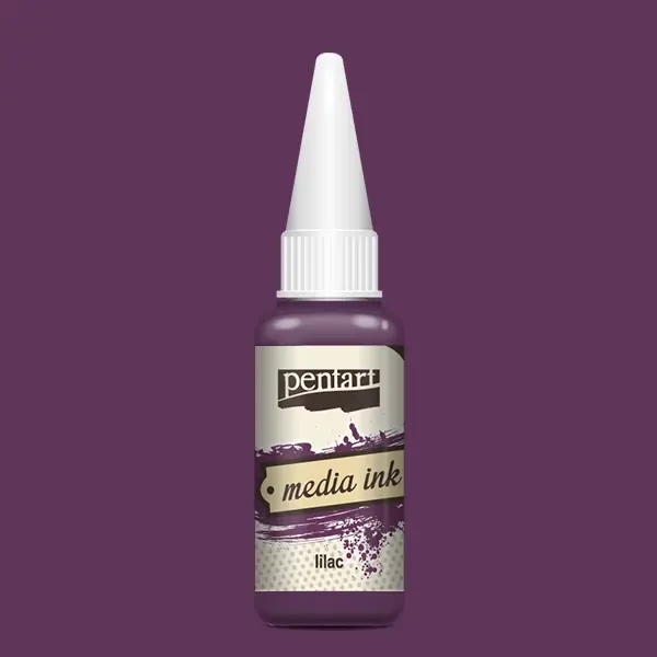 Cerneală pe bază de alcool Pentart, Media ink, cerneală lichidă, 20 ml - liliac