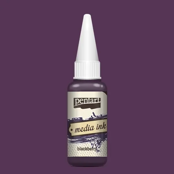 Cerneală pe bază de alcool Pentart, Media ink, cerneală lichidă, 20 ml - mur