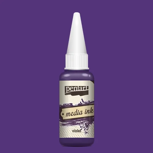 Cerneală pe bază de alcool Pentart, Media ink, cerneală lichidă, 20 ml - violet