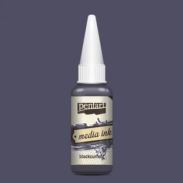 Cerneală pe bază de alcool Pentart, Media ink, cerneală lichidă, 20 ml - coacăze negre