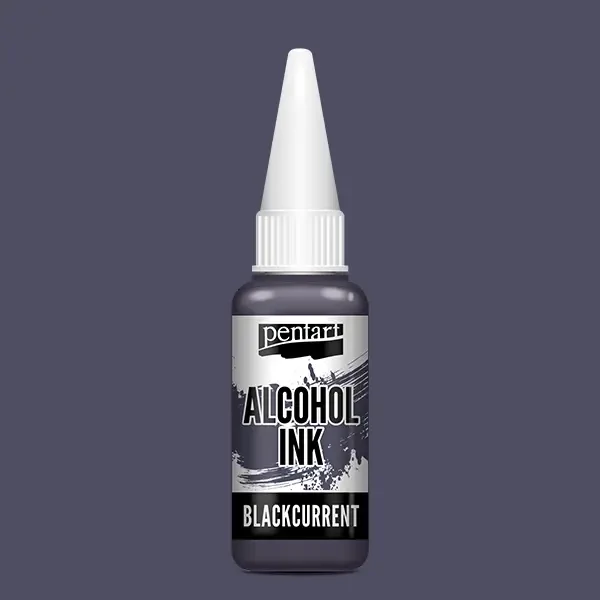 Cerneală pe bază de alcool Pentart, Media ink, cerneală lichidă, 20 ml - coacăze negre