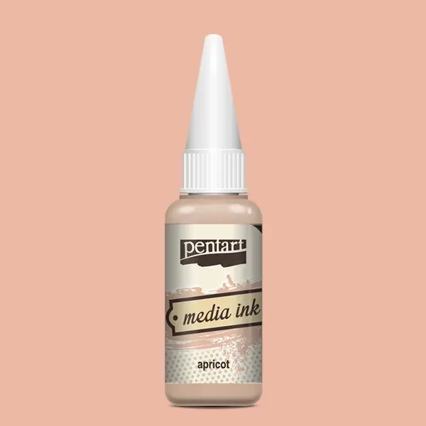 Cerneală pe bază de alcool Pentart, Media ink, cerneală lichidă, 20 ml - piersică