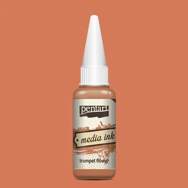 Cerneală pe bază de alcool Pentart, Media ink, cerneală lichidă, 20 ml - floarea trompetei