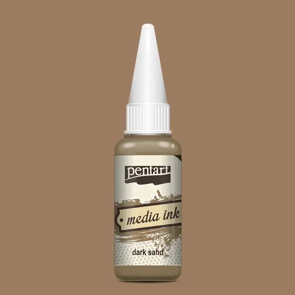 Cerneală pe bază de alcool Pentart, Media ink, cerneală lichidă, 20 ml - nisip negru