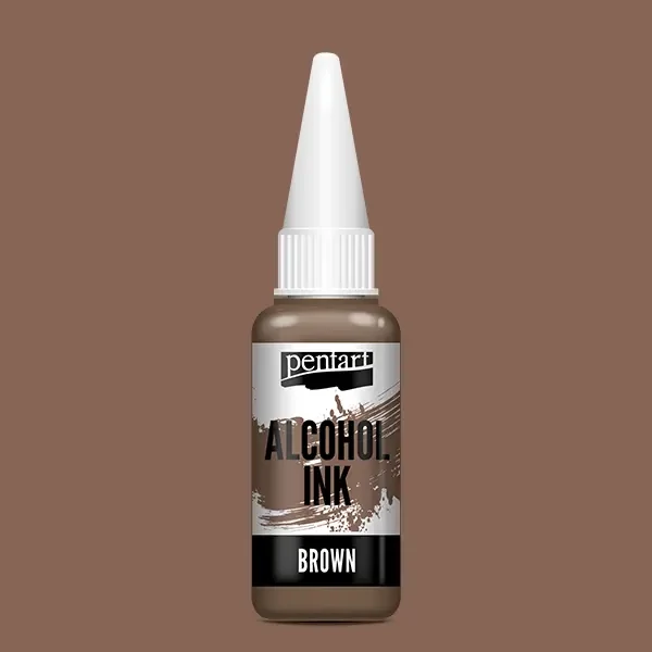 Cerneală pe bază de alcool Pentart, Media ink, cerneală lichidă, 20 ml - maro