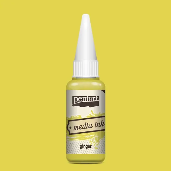 Cerneală pe bază de alcool Pentart, Media ink, cerneală lichidă, 20 ml - ghimbir