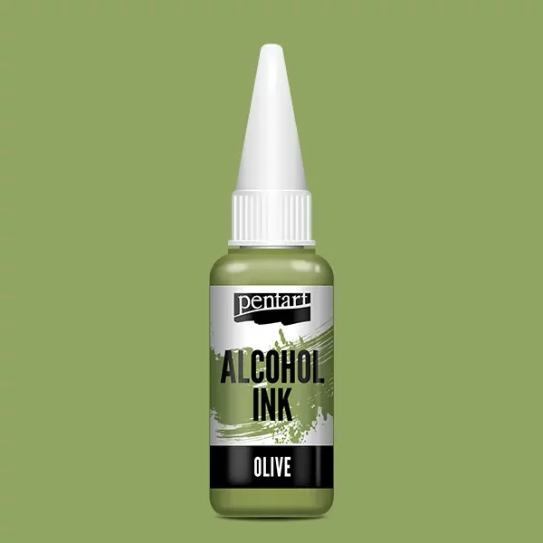 Cerneală pe bază de alcool Pentart, Media ink, cerneală lichidă, 20 ml - măslin