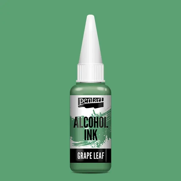 Cerneală pe bază de alcool Pentart, Media ink, cerneală lichidă, 20 ml - frunză de vie
