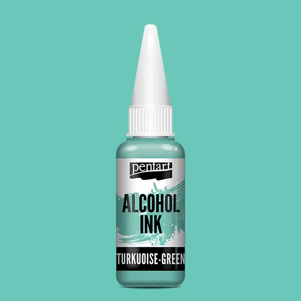 Cerneală pe bază de alcool Pentart, Media ink, cerneală lichidă, 20 ml - verde turcoaz
