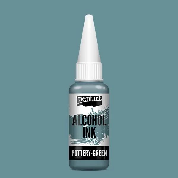 Cerneală pe bază de alcool Pentart, Media ink, cerneală lichidă, 20 ml - verde ceramică