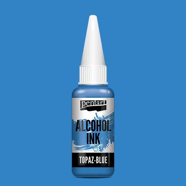 Cerneală pe bază de alcool Pentart, Media ink, cerneală lichidă, 20 ml - albastru topaz