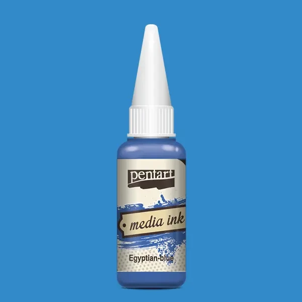 Cerneală pe bază de alcool Pentart, Media ink, cerneală lichidă, 20 ml - albastru egiptean