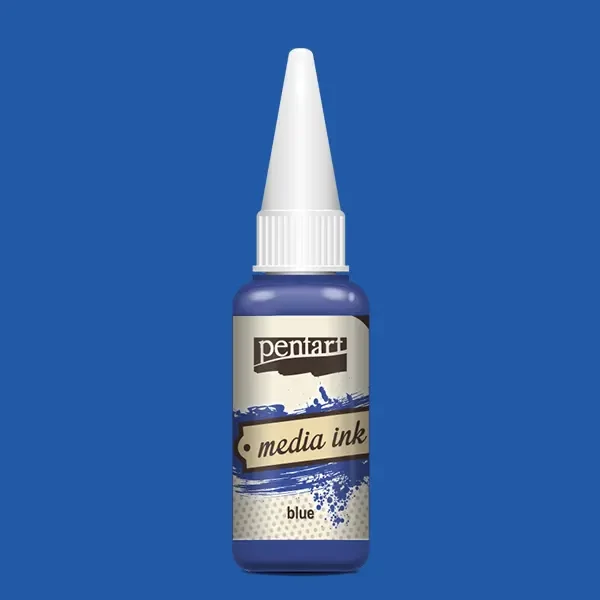 Cerneală pe bază de alcool Pentart, Media ink, cerneală lichidă, 20 ml - albastru