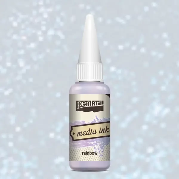 Cerneală pe bază de alcool Pentart, Media ink, cerneală lichidă, 20 ml - curcubeu