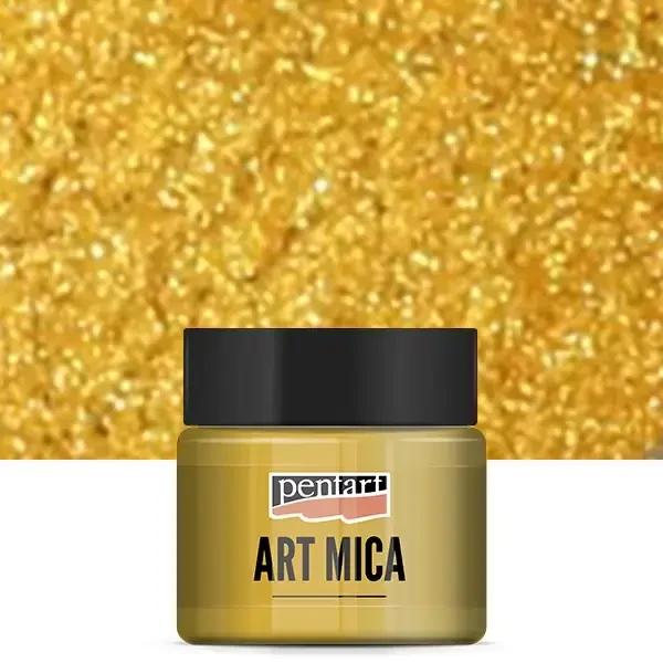 Pentart Art Mica pudră pigmentată strălucitoare, 9 g - aur strălucitor