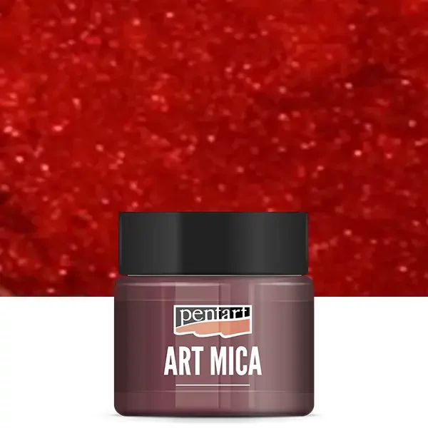 Pentart Art Mica pudră pigmentată strălucitoare, 9 g - roșu intens