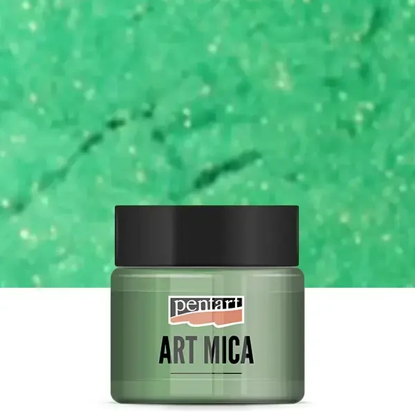 Pentart Art Mica pudră pigmentată strălucitoare, 9 g - verde-auriu