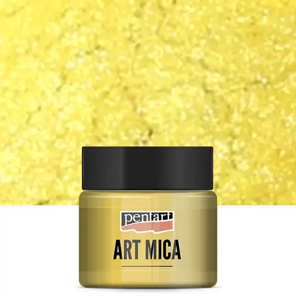 Pentart Art Mica pudră pigmentată strălucitoare, 9 g - galben