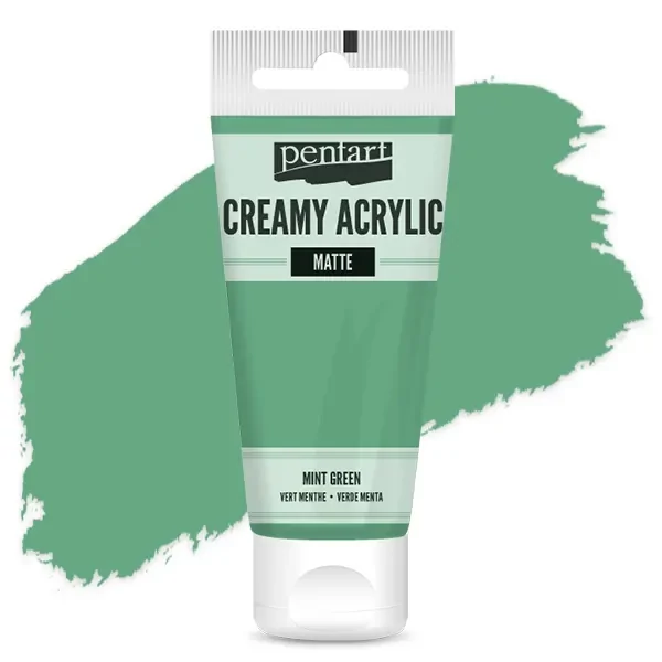 Vopsea cremoasă acrilică Pentart, mată , 60 ml - verde mentă