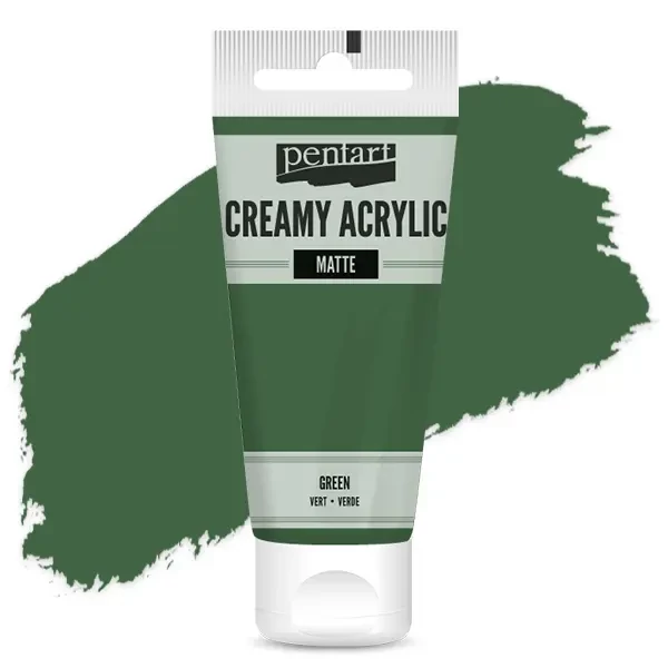 Vopsea cremoasă acrilică Pentart, mată , 60 ml - verde