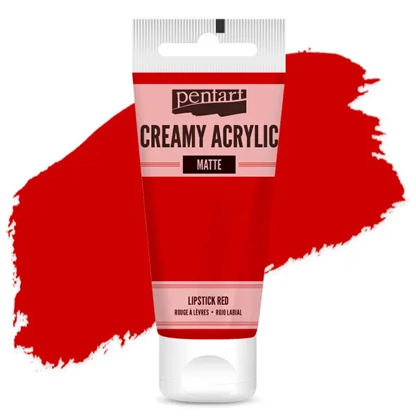 Vopsea cremoasă acrilică Pentart, mată , 60 ml - ruj roșu