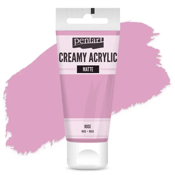 Vopsea cremoasă acrilică Pentart, mată , 60 ml - roz