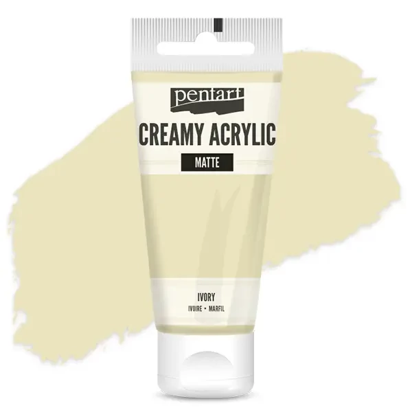 Vopsea cremoasă acrilică Pentart, mată , 60 ml - fildeș