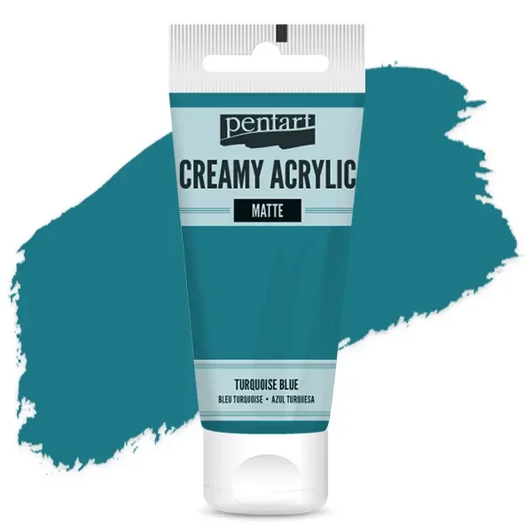 Vopsea cremoasă acrilică Pentart, mată , 60 ml - turcoaz