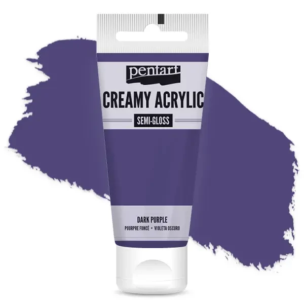 Vopsea cremoasă acrilică Pentart, lucios ca mătasea, 60 ml - violet închis
