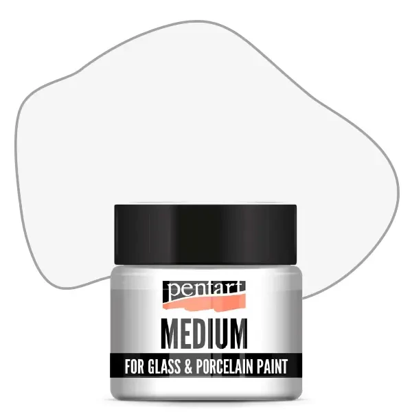Vopsea Pentart pe bază de apă pentru sticlă și porțelan, 30 ml – mediu