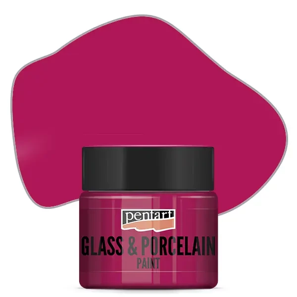Vopsea pe bază de apă pentru sticlă și porțelan Pentart , 30 ml – magenta