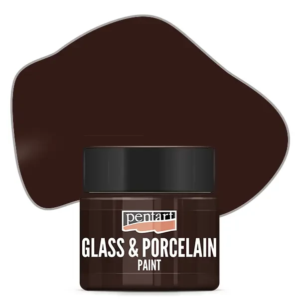 Vopsea pe bază de apă pentru sticlă și porțelan Pentart , 30 ml – maro