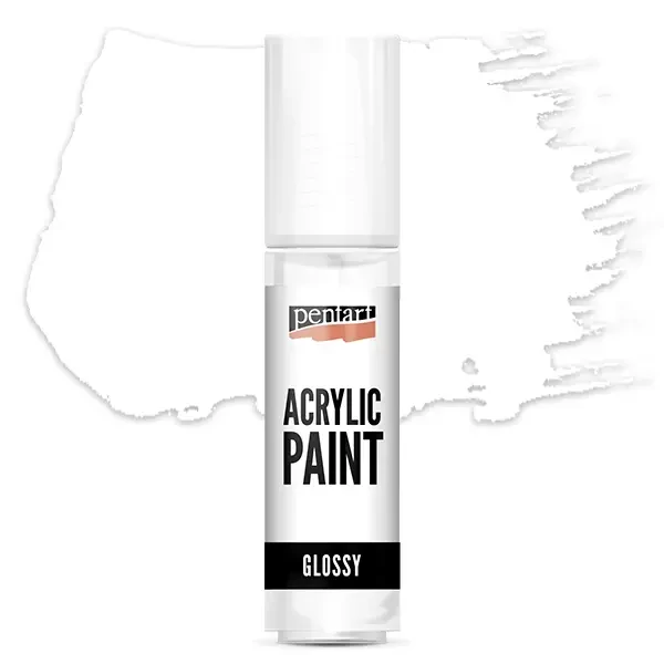 Vopsea acrilică lucioasă Pentart, 20 ml – alb