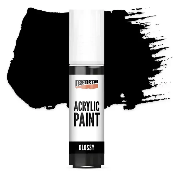 Vopsea acrilică lucioasă Pentart, 20 ml - negru
