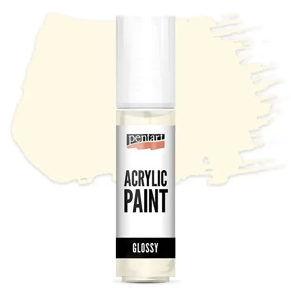 Vopsea acrilică lucioasă Pentart, 20 ml - fildeș