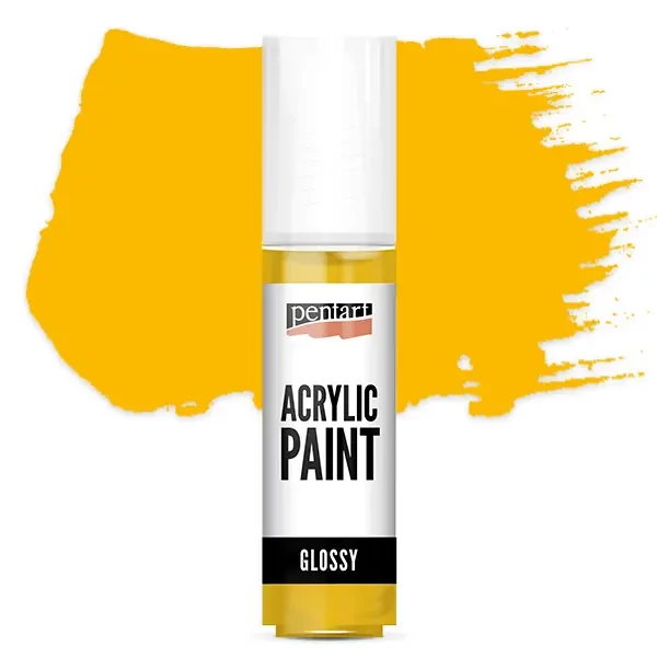 Vopsea acrilică lucioasă Pentart, 20 ml - galben ca soarele