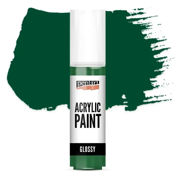 Vopsea acrilică lucioasă Pentart, 20 ml - verde de pin